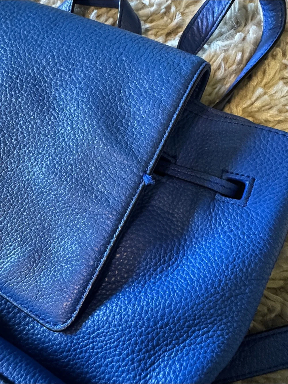 kate spade Blue Leather Tassel Backpack